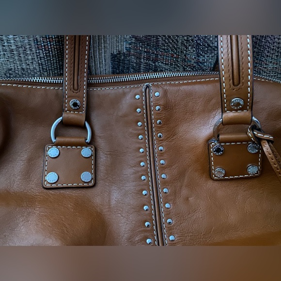 Michael Kors Extra-Large Studded Leather Weekender Bag. - Picture 6 of 16
